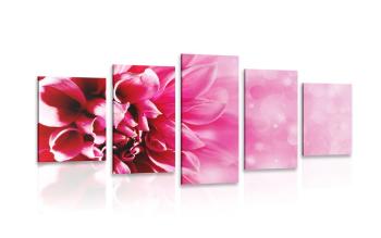 5-częściowy obraz różowy kwiat - 100x50