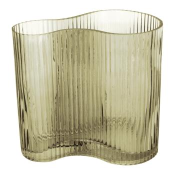 Zielony szklany wazon PT LIVING Wave, wys. 18 cm
