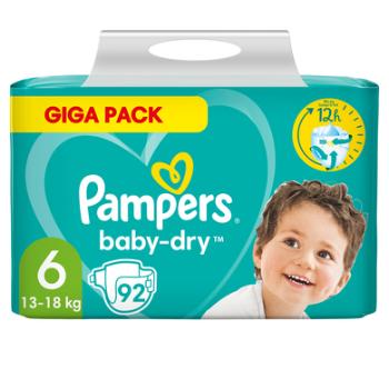 Pampers Baby Dry, rozmiar 6 Extra Large , 13-18kg, 92 pieluszki