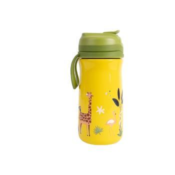 Żółta dziecięca butelka ze stali nierdzewnej 370 ml Jungle – Ladelle