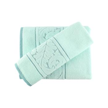 Zestaw miętowego ręcznika i ręcznika kąpielowego z bawełny Foutastic