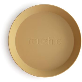 Mushie Round Dinnerware Plates talerz Mustard 2 szt.