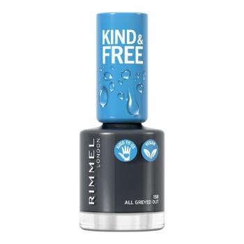 Rimmel London Kind & Free 8 ml lakier do paznokci dla kobiet 158 All Greyed Out