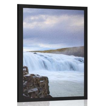 Plakat islandzkie wodospady - 60x90 black