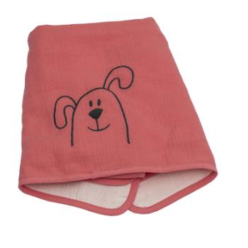 Be's Collection Musselin blanket dog salmon 70 x 100 cm