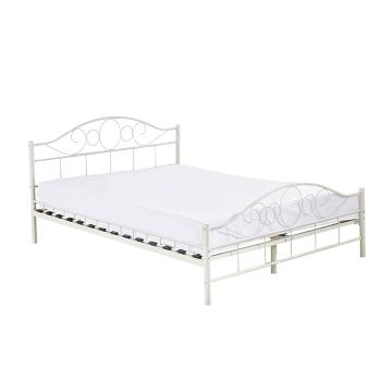 Metalowa rama łóżka Mimi ze stelażem w prezencie, dostępne w kilku wymiarach i kolorach-140x200cm-owa-biała
