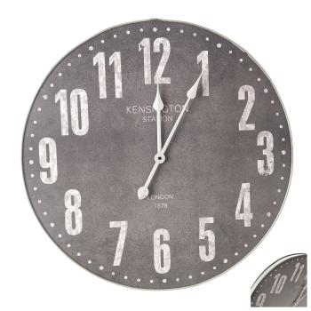Metalowy zegar ścienny - szary - Rozmiar 62 x 62 x 5 cm