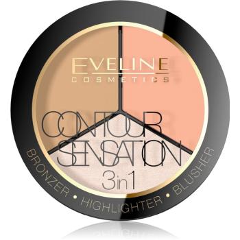 Eveline Cosmetics Contour Sensation paletka do konturowania twarzy 3 w 1 odcień Peache Beige 20 g