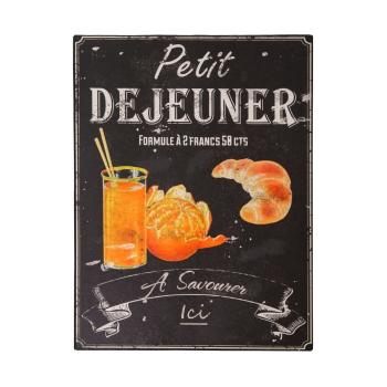 Tabliczka z blachy Antic Line Petit Déjeuner, 25x33 cm