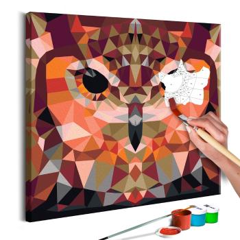 Obraz malowanie po numerach sowa - Owl: Geometrical - 40x40
