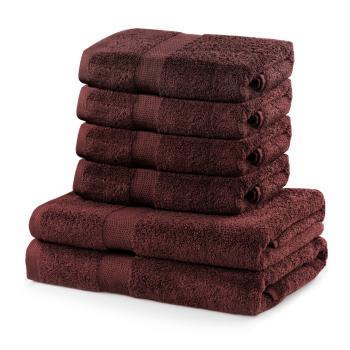 Komplet 6 brązowych ręczników DecoKing Marina