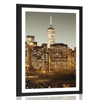 Plakat z passe-partout centrum New York - 30x45 white