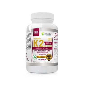 WISH Pharmaceutical Vitamin K2 Mk-7 Natto 200mcg - 120capsWitaminy i minerały > Witamina K