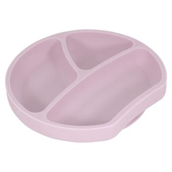 Różowy silikonowy talerz dziecięcy Kindsgut Plate, ø 20 cm