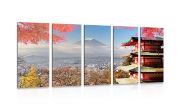 5-częściowy obraz jesień w Japonii - 200x100