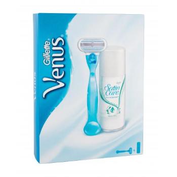 Gillette Venus zestaw Maszynka do golenia z jednym ostrzem 1 szt + Żel do golenia Satin Care Pure & Delicate 75 ml dla kobiet Uszkodzone pudełko