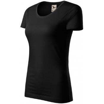 T-shirt damski z bawełny organicznej, czarny, XL