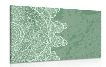 Obraz zielona arabeska na abstrakcyjnym tle - 120x80