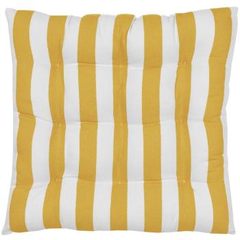 Żółto-biała bawełniana poduszka na krzesło Westwing Collection Timon, 40x40 cm