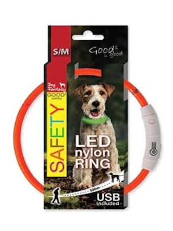 Obroża DOG FANTASY z podświetleniem USB - pomarańczowy - Rozmiar 45 cm