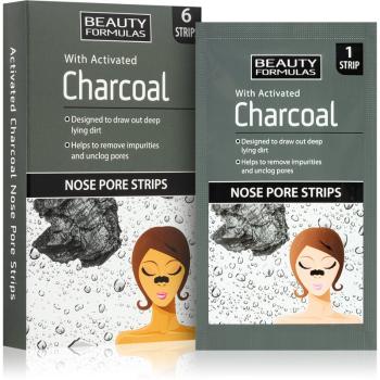 Beauty Formulas Charcoal plastry oczyszczające na nos 6 szt.
