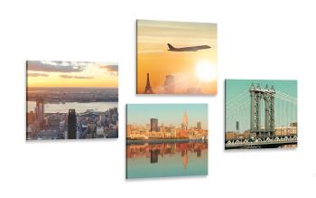 Zestaw obrazów podróż do Nowego Jorku - 4x 60x60