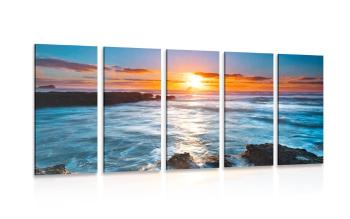 5-częściowy obraz romantyczny zachód słońca - 200x100