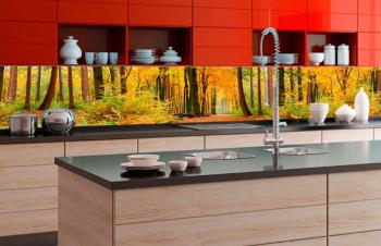 Samoprzylepna fototapeta do kuchni las w jesiennych kolorach - 350x60