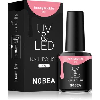 NOBEA UV & LED Nail Polish zelowy lakier do paznokcji z UV / przy użyciu lampy LED błyszczący odcień Honeysuckle #3 6 ml