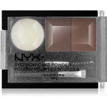 NYX Professional Makeup Eyebrow Cake Powder paleta do regulacji brwi odcień 02 Dark Brown/Brown 2.65 g