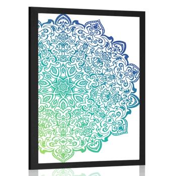 Plakat niebiesko-zielona Mandala - 40x60 silver