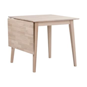 Lakierowany matowy stół z drewna dębowego z opuszczanym blatem Rowico Mimi, 80 x 80 cm