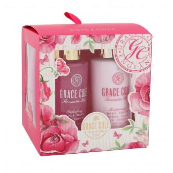 Grace Cole Romantic Rose zestaw Żel pod prysznic Refreshing  100 ml + Krem do ciała Moisturising 100 ml + Gąbka do mycia dla kobiet Uszkodzone pudełko