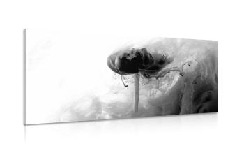 Obraz ciekawy kwiat w wersji czarno-białej - 100x50