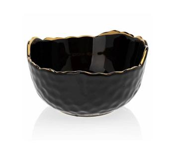 Miska ceramiczna TIGELLA 13 cm czarna/złota
