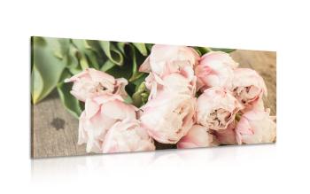 Obraz romantyczny bukiet kwiatów - 120x60