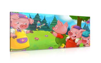 Obraz trzy małe świnki - 100x50