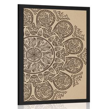 Plakat Mandala z abstrakcyjnym naturalnym wzorem - 40x60 white