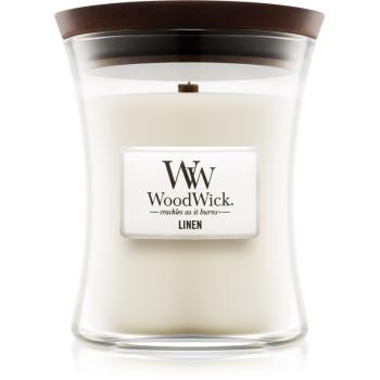Woodwick Linen świeczka zapachowa z drewnianym knotem 275 g
