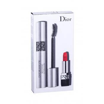 Christian Dior Diorshow Iconic Overcurl zestaw Tusz do rzęs 10 ml + Pomadka Mini Rouge 999 1,5 g dla kobiet 090 Over Black