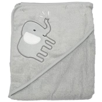 Ręcznik kąpielowy z kapturem HÜTTE & CO szary 100 x 100 cm