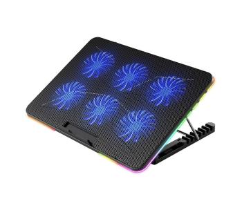 Podkładka chłodząca LED RGB VARR do laptopa 6x wentylator 2xUSB czarna
