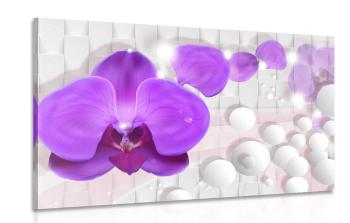 Obraz orchidea na abstrakcyjnym tle - 120x80