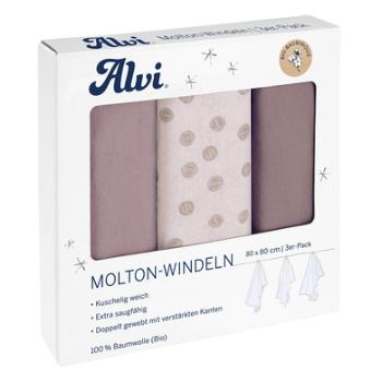 Alvi ® Pieluszki Molton 3-pack Curly Dots 80 x 80 cm