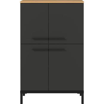 Ciemnoszara wysoka szafka łazienkowa w dekorze dębu 60x97 cm Yonkers – Germania