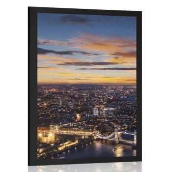 Plakat widok z lotu ptaka na Tower Bridge - 60x90 black