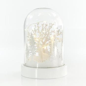 Eurolamp Podświetlana kopuła, z jeleniem i drzewami, 10 LED, 12,5 x 18,5 cm, 1 szt.