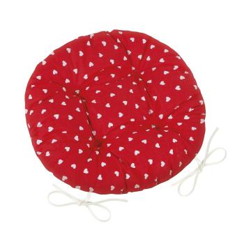 Bellatex Siedzisko Adéla okrągłe pikowane Serduszka czerwony, 40 cm