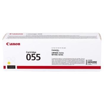 Canon originální toner 055Y, yellow, 2100str., 3013C002, Canon MF742Cdw, MF744Cdw, MF746Cx, LBP663Cdw, LBP664Cx, O