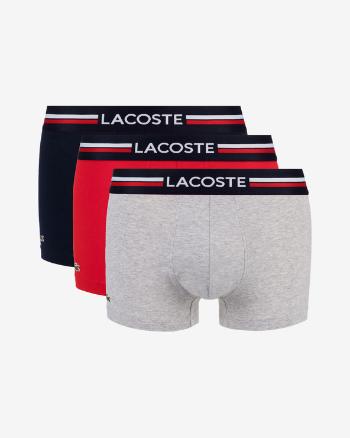 Lacoste Iconic Cotton Stretch 3-pack Bokserki Niebieski Czerwony Szary